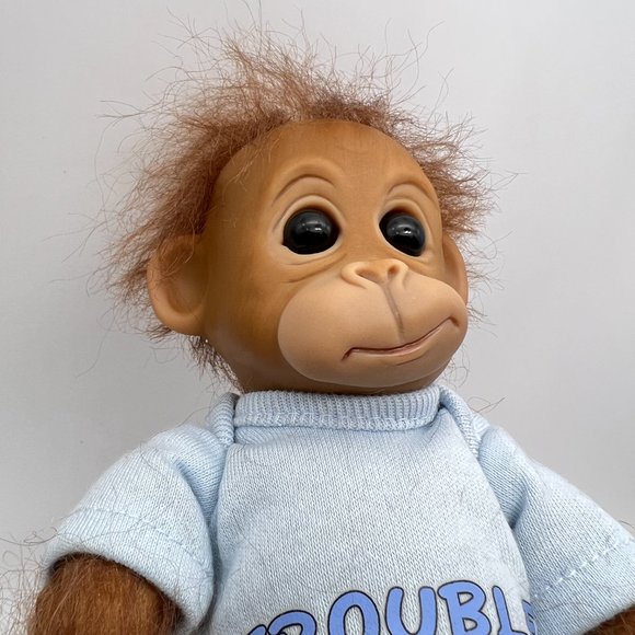 Ashton Drake Baby Monkey Orangutan Wispy Hair Soft Poseable Boy Doll TROUBLE - Picture 8 of 10